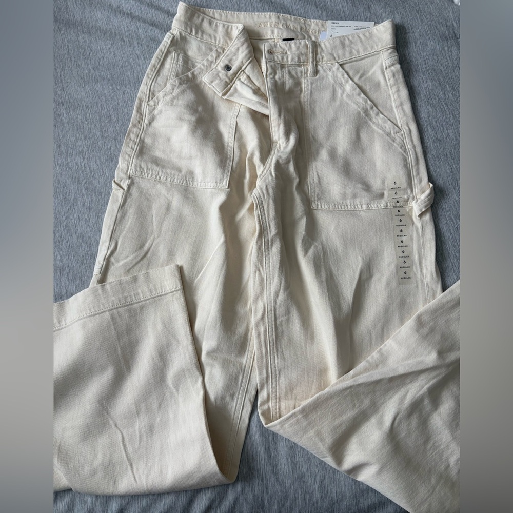 American Eagle Outfitters Off-White Wide Leg Pants